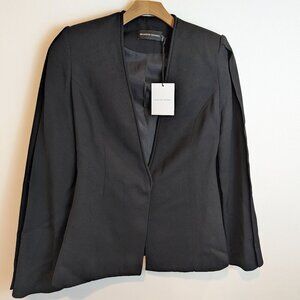 NWT Brandon Maxwell Luxury Flare-Sleeve Black Blazer, Sz 10